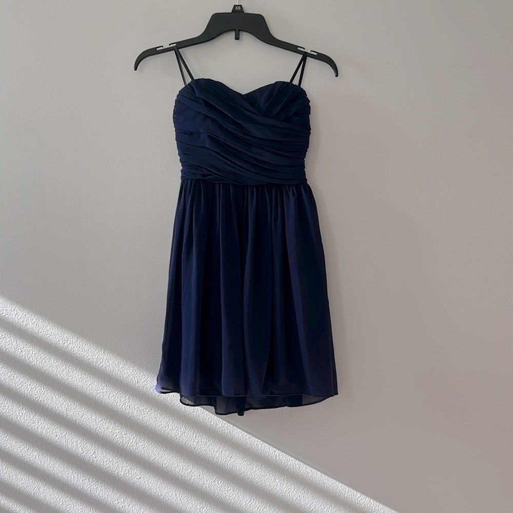 Strapless Navy Blue Dress